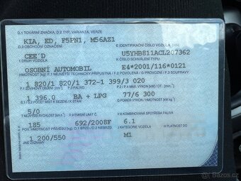 Kia ceed combi 1,4 BA+ LPG ,77 kw, rv 2011 - 12