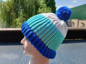 Nový pletený kulich dvojitý lem, - 12