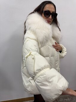 Dámská péřová bunda s pravou liščí kožešinou - 12