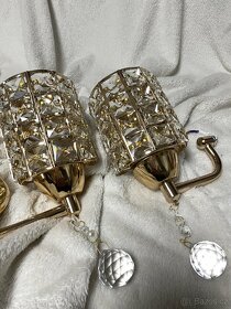 Luxus křišťál zlaté lampičky závěsné 2 kusy - 12