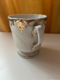 Starý hrneček, zlacený, nápis Marta - 12