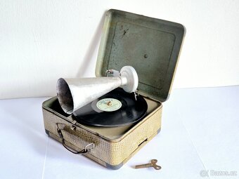 Starý dětský gramofon GBN Bing, 1930-40 - 12