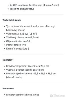 Benzínová kosa struna a trojzubec Parkside - 12