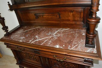 Starožitná řezbovaná komoda s nástavbou - 225 cm - 12