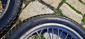 Přední ráfek s pneu + brzdový štít Jawa 16" - 12