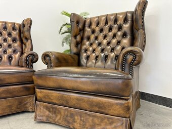 ♣Chesterfield 3+1+1 The Queen Anne ® Top "ušák" ♣ - 12