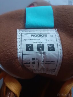 Prodám kolečkové brusle zn. Rookie č. 37, délka stélky 24,5c - 12