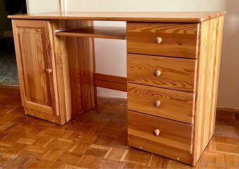 Psací stůl z masivu (borovice) + židle - 12