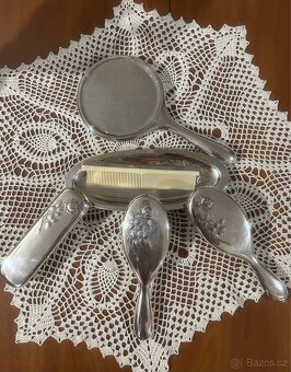 Luxusní vintage toaletní souprava GERO – postříbřená - 12