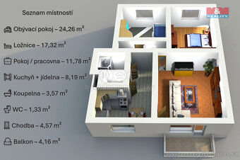 Prodej bytu 3+1, 77 m², Ždánice u Kouřimi - 12
