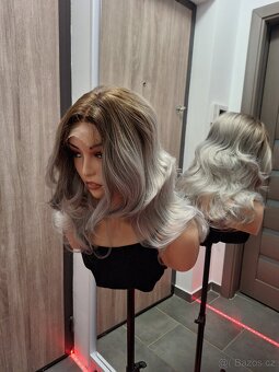 Paruka s krajkou platinovou blond ombré 7168 - 12