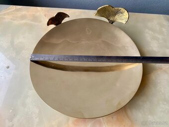 Starožitná mosazná Miska Na Ovoce S motivem Velrybího Ocasu - 12