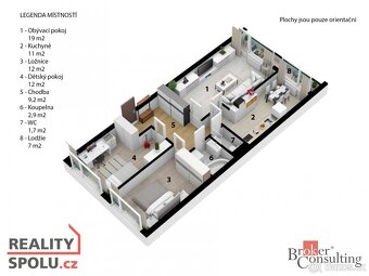 Prodej, byty/3+1, 72 m2, Písečná 2826, 43801 Žatec, Louny [I - 12