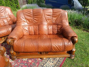 Kožená rustikální sedací souprava 3 - 2 - 1 .TOP STAV . - 12