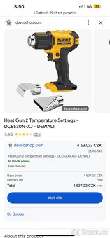 Dewalt 20V Heat Gun Low a High Teploty Úplně Nový Na Prodej - 12