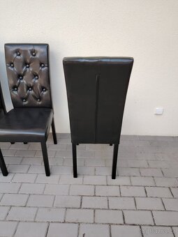 Nový set jídelních židlí, eko kůže černá lesk - 12