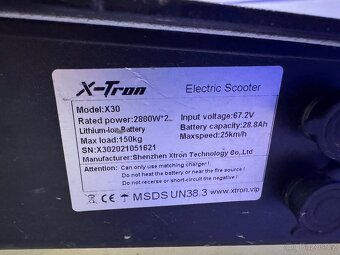 Elektrokoloběžka Xtron X30 85km/hod, špičkové MAGURA brzdy - 12