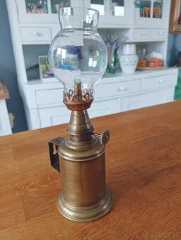 FRANCOUZSKÁ STAROŽITNÁ MOSAZNÁ LAMPA GAUDARD OLYMPE, PIGEON - 12