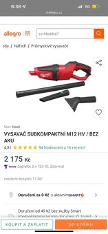 Milwaukee M12 Nový Vysavač na Prodej - 12