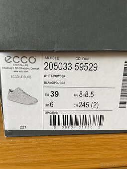 Bílé kožené botasky tenisky Ecco, vel. 39 - 12