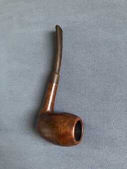 Retro porcelánová fajfka s motivem růže a dřevěná fajfka - 12