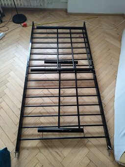 Černá kovová postel 210 x 95 cm - 12