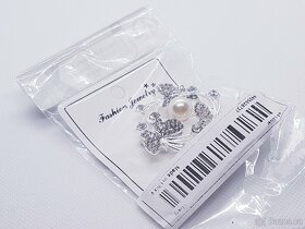Nová brož-motýlci s perlou - 12