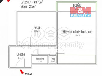 Prodej bytu 2+kk, 43 m², České Budějovice, ul. V. Volfa - 12
