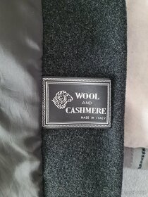 Černý kabát s kožešinou, vlna + kašmír, vel. 40 - 12