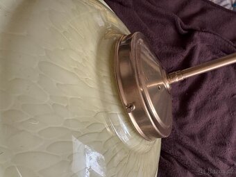 starožitný lustr funkční brokové sklo první republika - 12