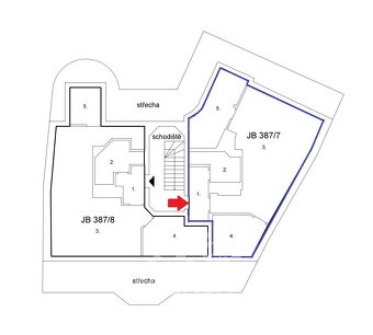 Prodej podkrovního bytu 1+kk, 61 m2, Jablonec n.N., Anenské  - 12