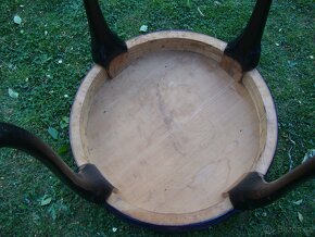 Starožitný dřevěný Gerstl kulatý stůl stolek 74x68 cm masiv - 12
