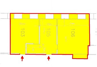 Pronájem 3 kanceláří o celkové ploše 93,80 m2, Cejl - 12