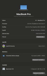 MacBook Pro 13” i7, 16GB RAM, 2TB SSD - 12
