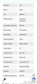 Ophellia sedací souprava na každodenní spaní rozkládací - 12