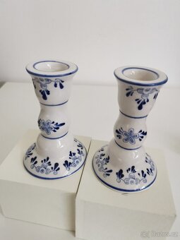 2 porcelánové svícny Delft - 12