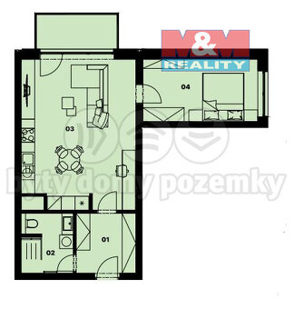 Pronájem bytu 2+kk, 58 m², Plzeň, ul. Bolevecká - 12