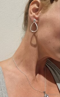 Nové dámské stříbrné náušnice oválné ovály 925 duté - 12