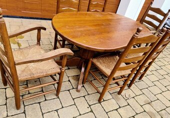 Masivní jídelní set, stůl z masivu - 12