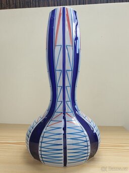 ZAMLUVENO-STAROŽITNÁ PŘEJÍMANÁ SKLENĚNÁ VÁZA RETRO 31CM - 12