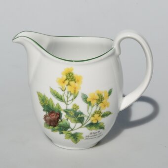 Bylinková porcelánová sada -cajnik +dvojset +mlékovka +hrnek - 12