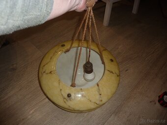 Starožitný lustr - sklo - 12