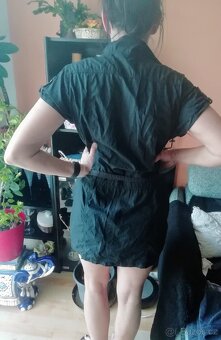 Kratší šaty na vázačku, styl džínových, Janina 44, měřte - 12