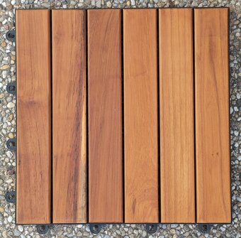 Teakové terasové zahradní dlaždice 30x30x2,5 cm olejované - 12
