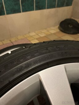 Alu kola Škoda R17 5X100 LETNÍ PNEU 215/40 R17 TOP STAV - 12