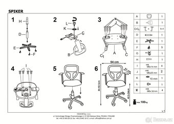 Židle k psacimu stolu Halmar spiker Top stav - 12
