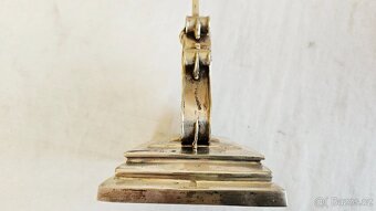 Ag stříbro stolní krucifix loťák rok 1864 biedermeier styl - 12