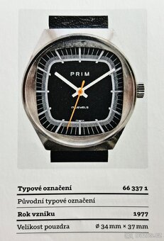 Československé mechanické vintage retro hodinky PRIM Malé Te - 12