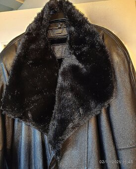 Pánský dlouhý černý kožený kabát styl křivák, hodně velký - 12