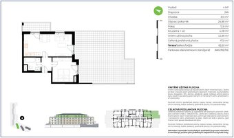 Pronájem novostavba bytu 2+kk 45m² + terasa 66m² + balkon - 12
